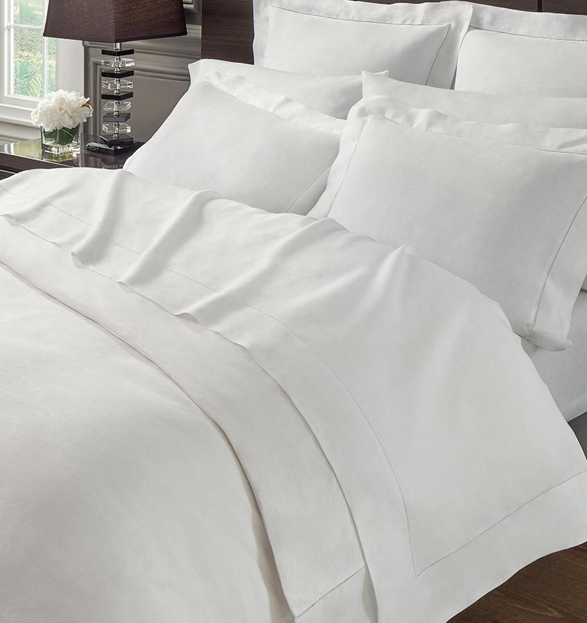 Sferra Classico Linen Bedding by Sferra - Twin Flat Sheet 74 x 114" at FIG LINENS AND HOME - 1