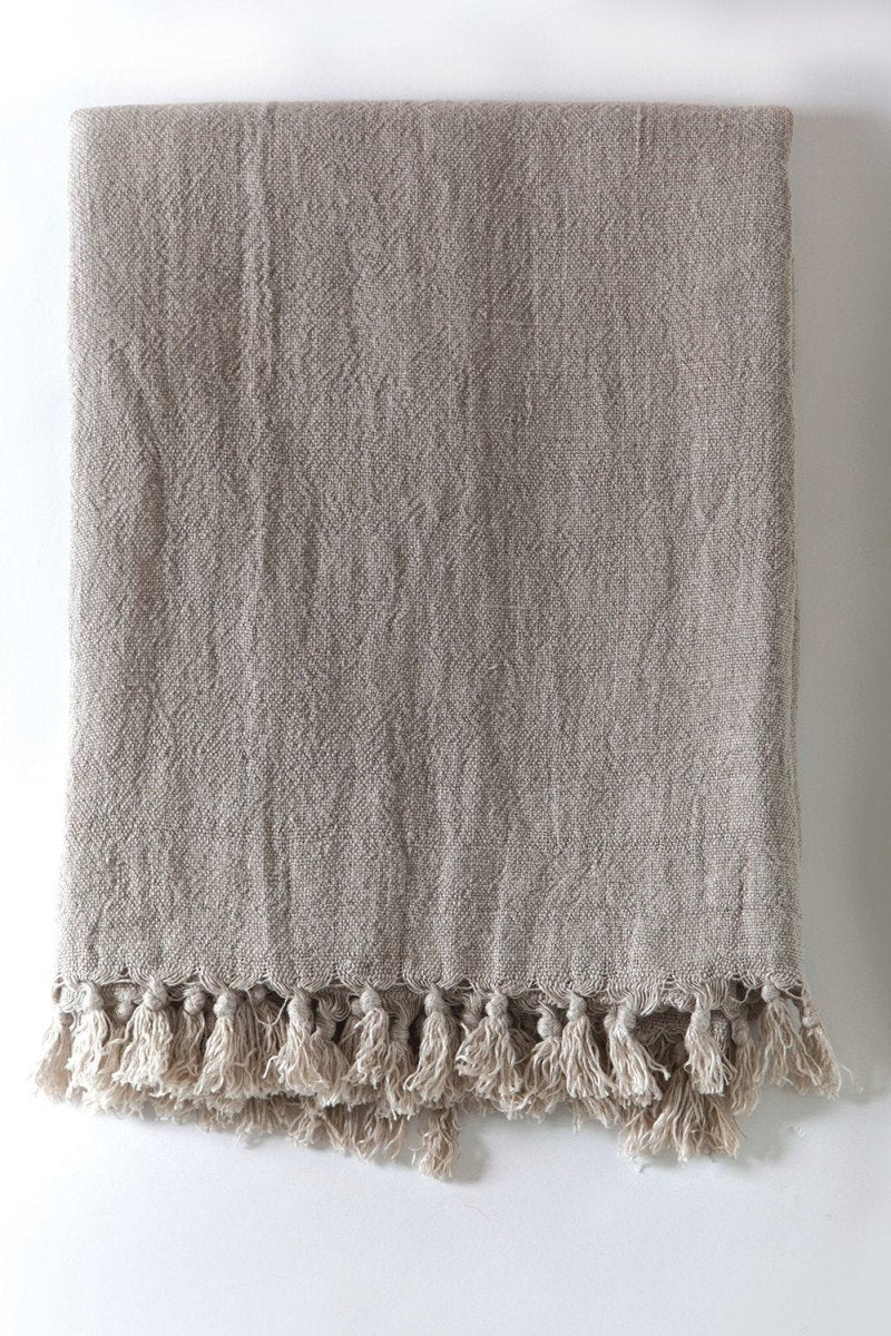 Fig Linens - Pom Pom at Home Montauk Natural Blanket