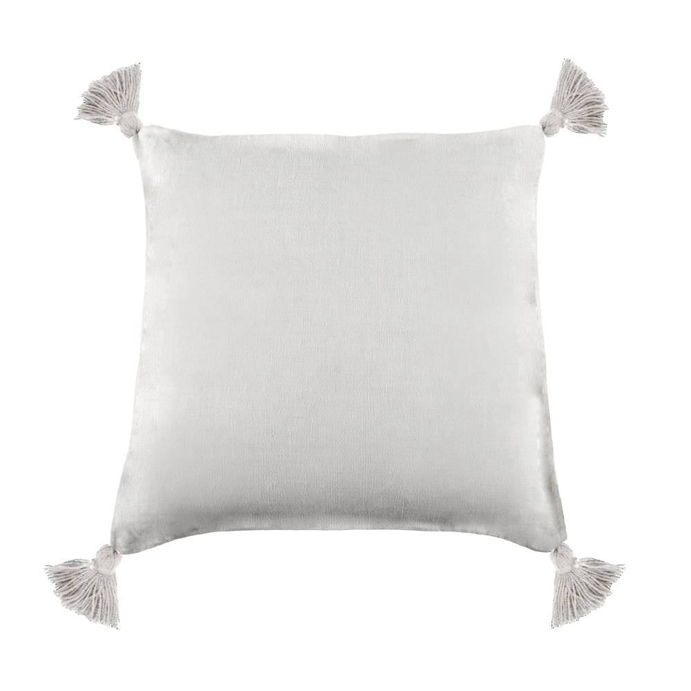 Fig Linens - Pom Pom at Home Montauk White Decorative Throw Pillow