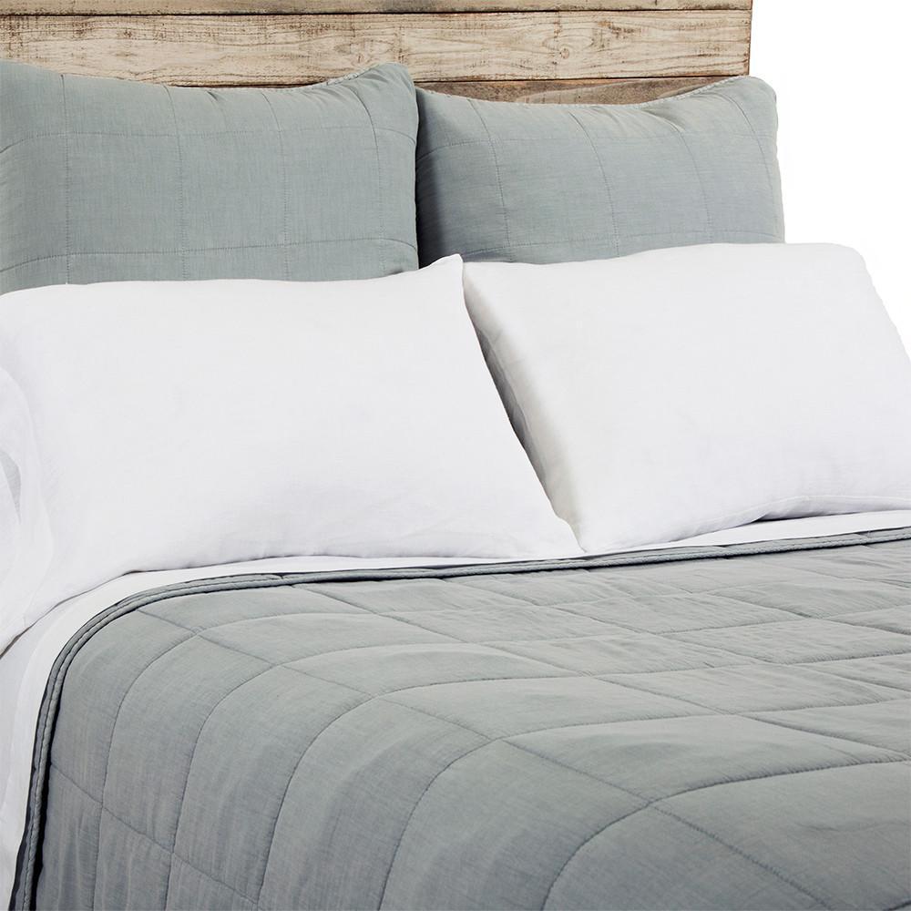 Fig Linens - Pom Pom at Home Bedding - Antwerp Sky Large Euro Sham