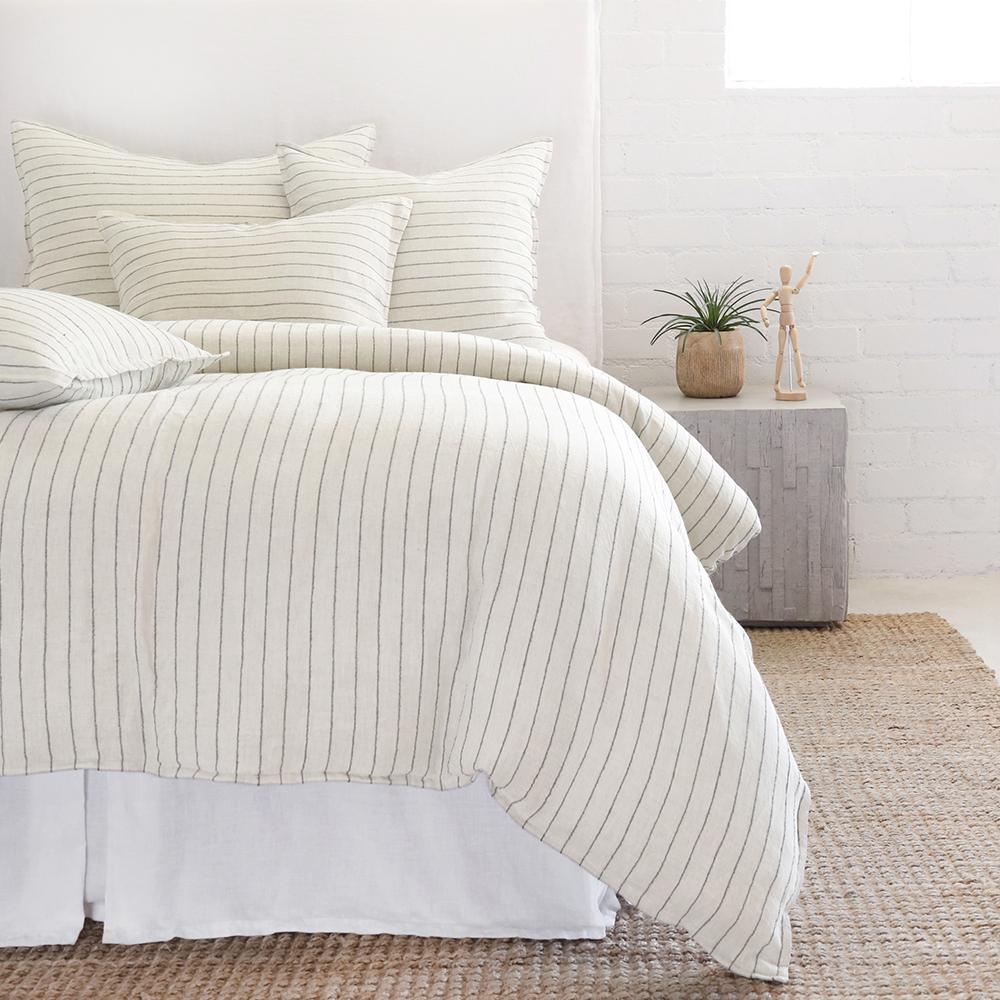 Pom Pom at Home - Blake Cream & Grey Linen Duvet Collection - Fig Linens