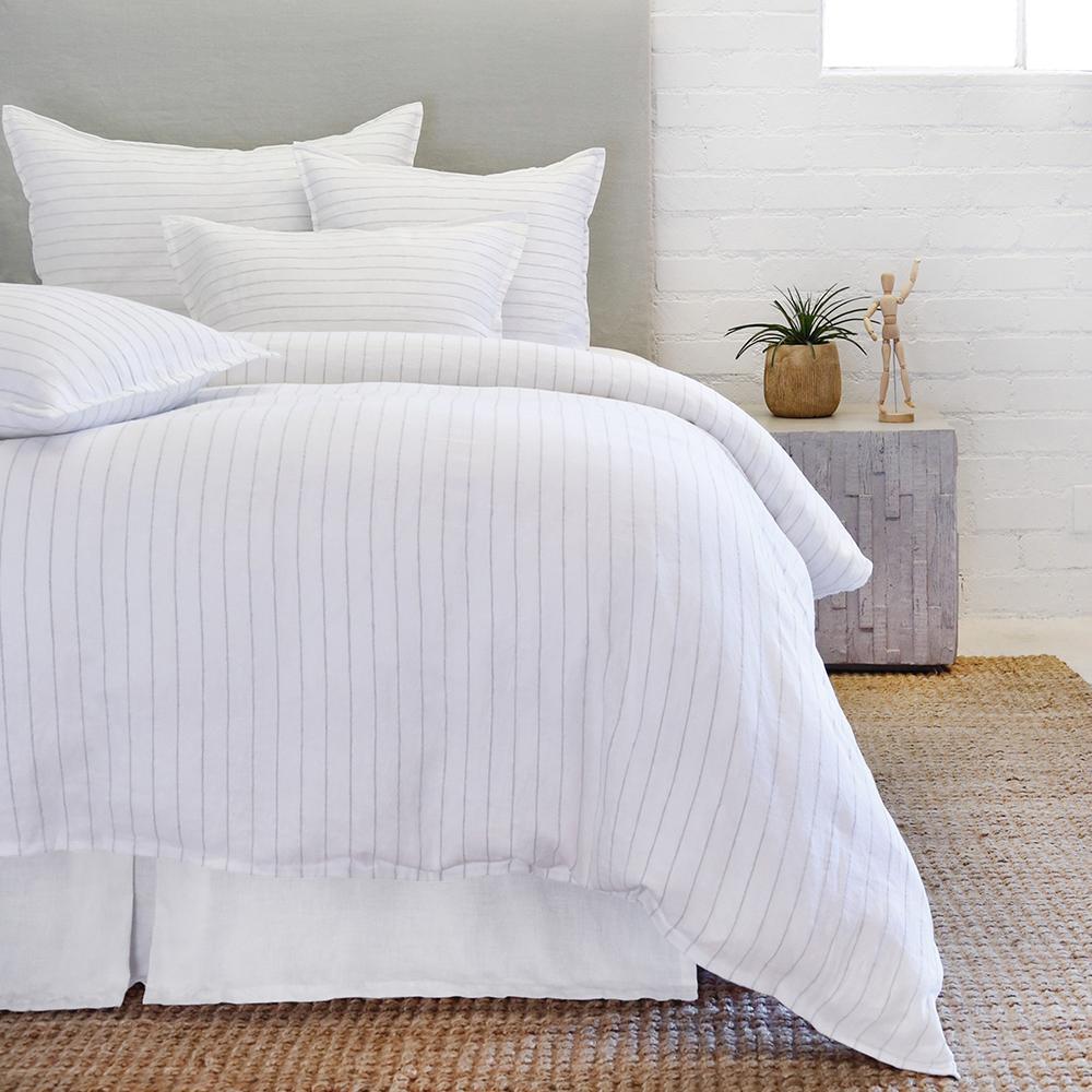 Pom Pom at Home - Blake White & Ocean Linen Duvet Collection - Fig Linens