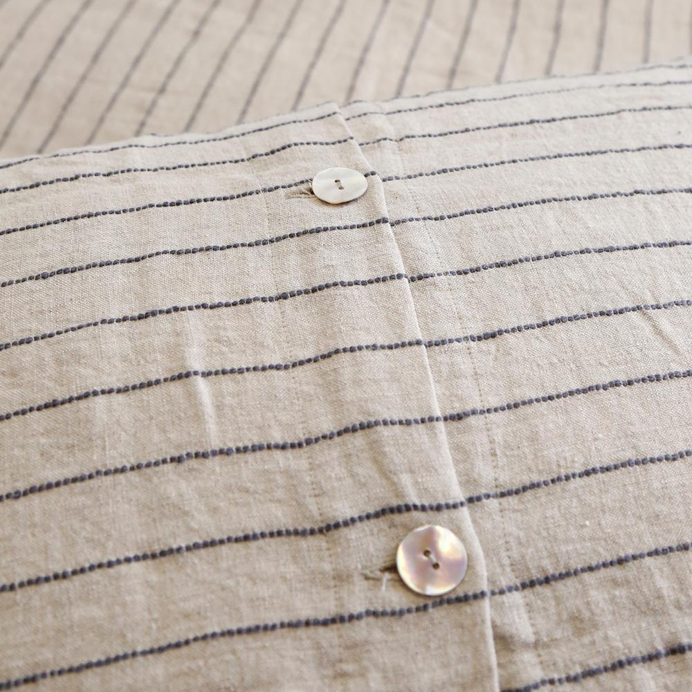 Fig Linens - Pom Pom at Home - Blake Linen Duvet - Flax and Midnight