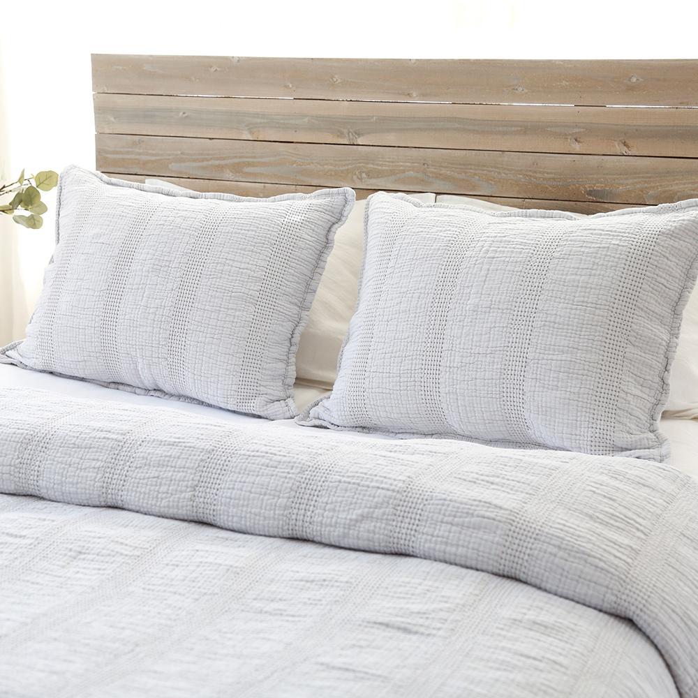 Fig Linens - Pom Pom at Home Soft Grey Coverlets and Shams - Nantucket Metlasse