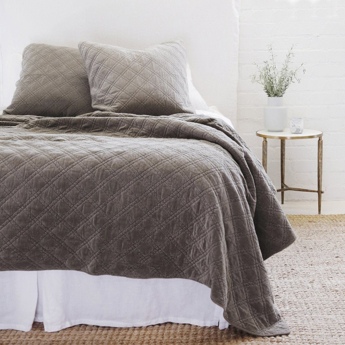 Pom Pom at Home - Brussels Pewter Coverlets & Shams- Fig Linens