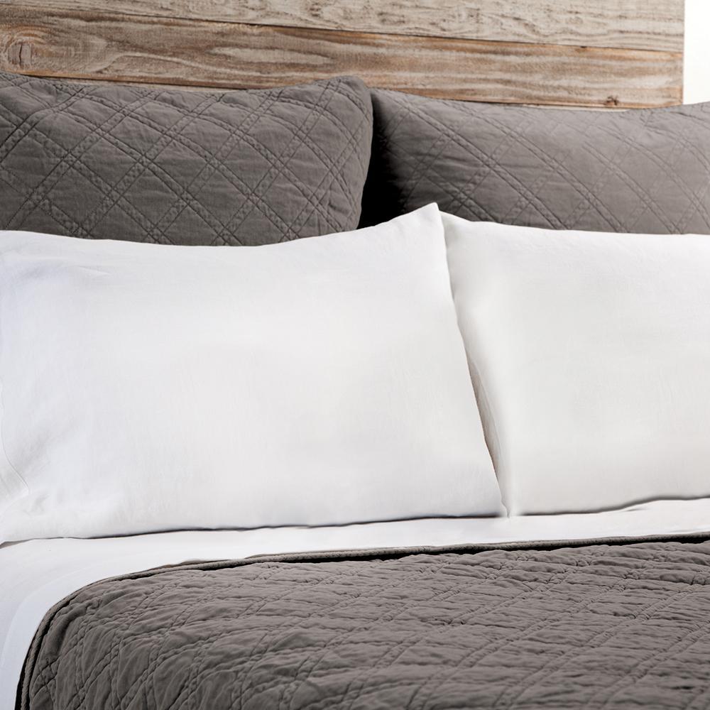 Fig Linens - Pom Pom at Home Brussels - Pewter Bedding - Large Euro Sham