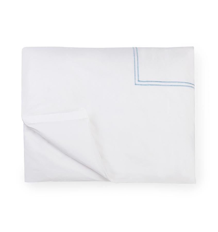 Fig Linens - Sferra Bedding - Grand Hotel White and Blue Duvet