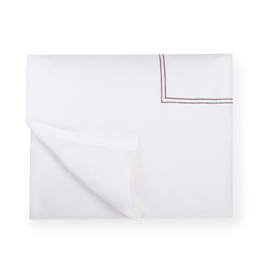 Fig Linens - Sferra Bedding - Grand Hotel White and Grey Duvet
