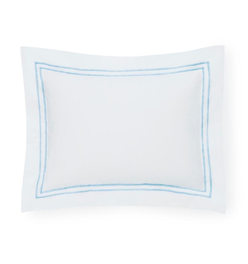 Fig Linens - Sferra Bedding - Grand Hotel White and Blue Sham