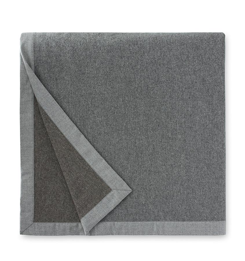 Nerino Gray Walnut Wool Blanket by Sferra | Fig Linens - Reversible wool blanket