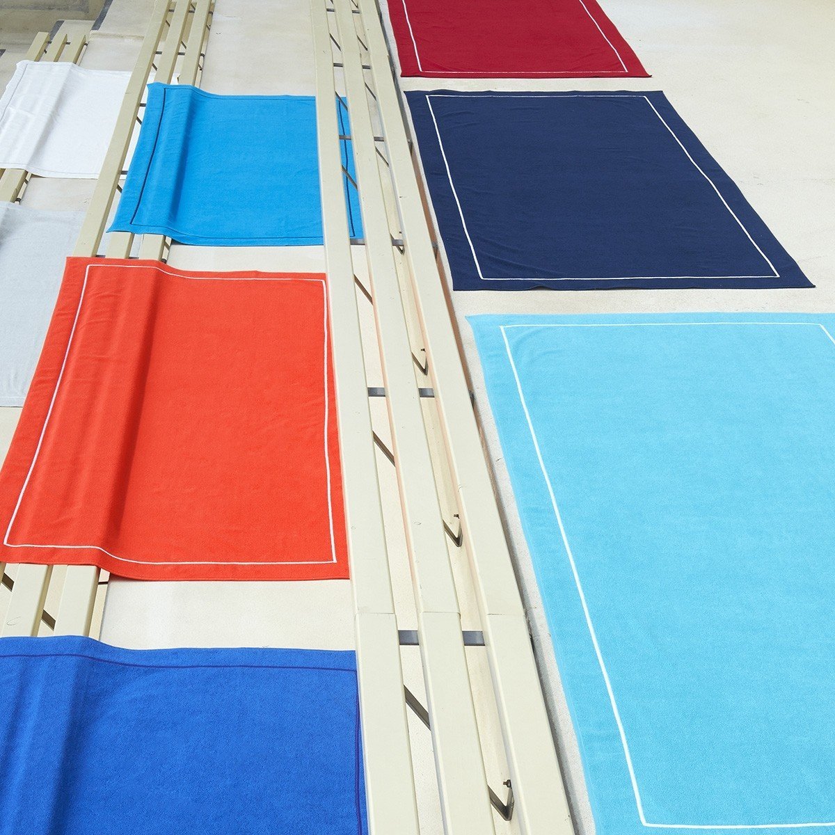 Croisiére Beach Towel in Caraibe Turquoise Fig Linens