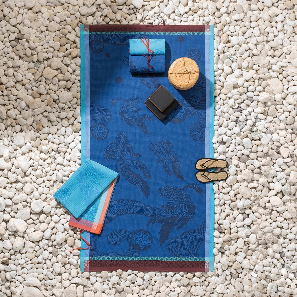 Océanique Beach Towel by Le Jacquard Français Fig Linens Blue