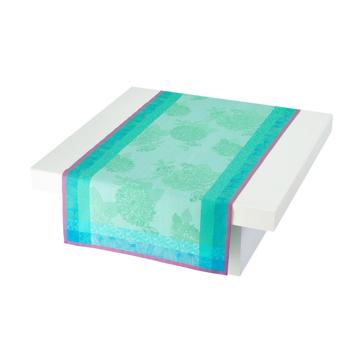 Le Jacquard Français Table Linen Parfums De Bagatelle Fig Linens Turquoise runner