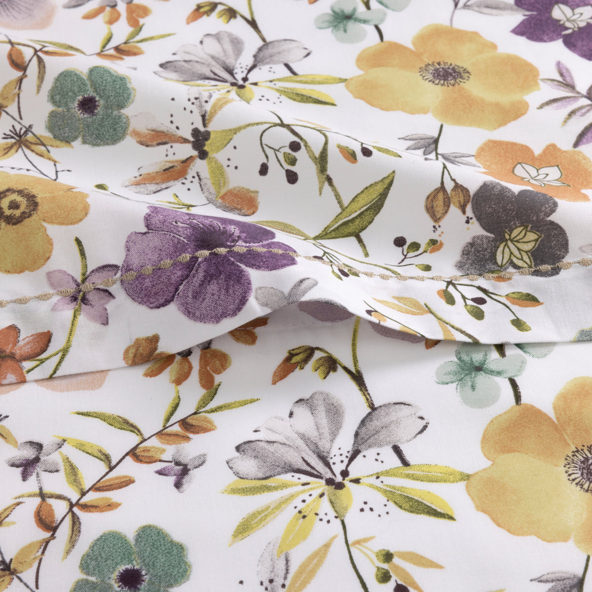 Fleurs Flat Sheet by Yves Delorme