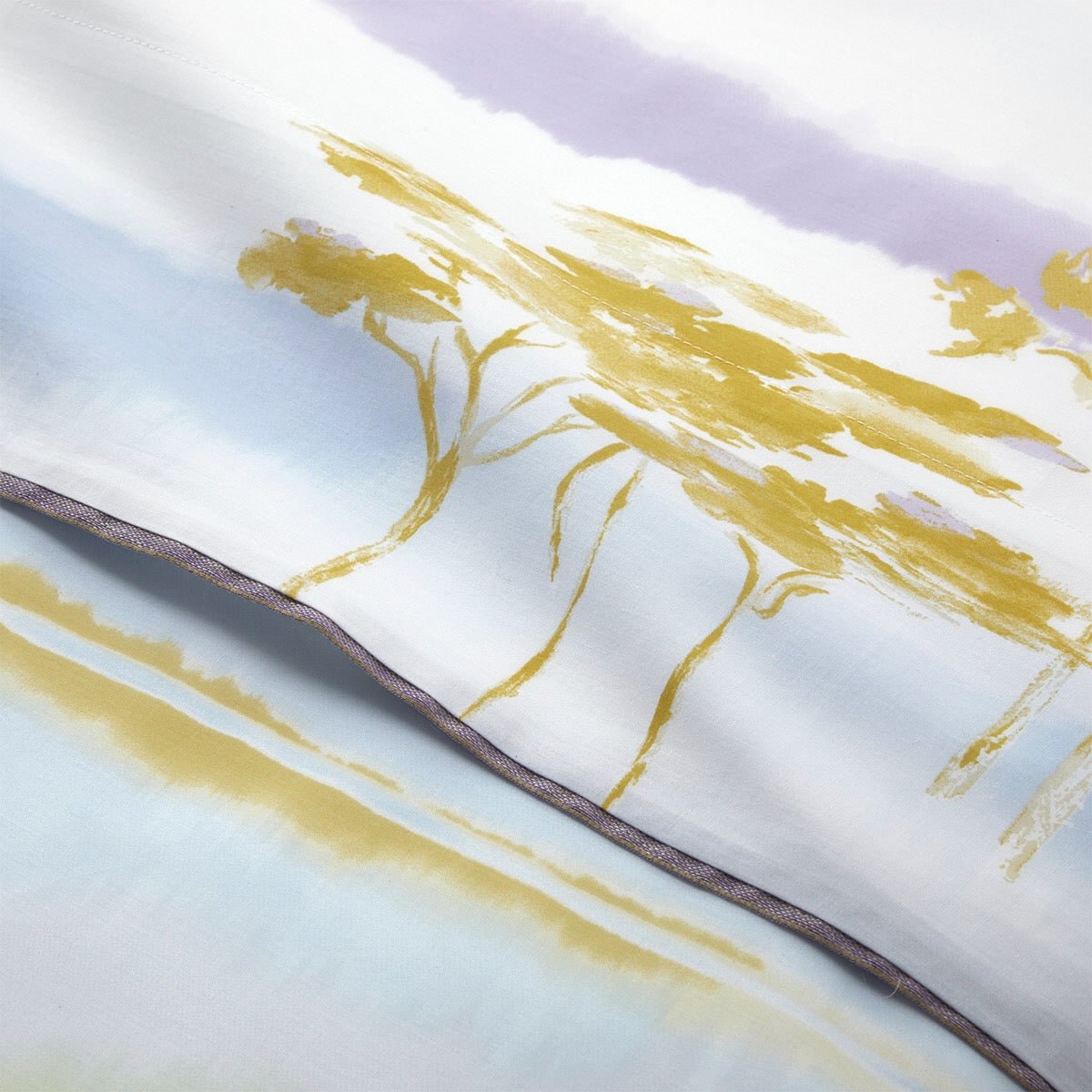 Flat Sheet Detail 8 - Yves Delorme Horizons Organic Bedding | Cotton Duvets and Bed Sheets