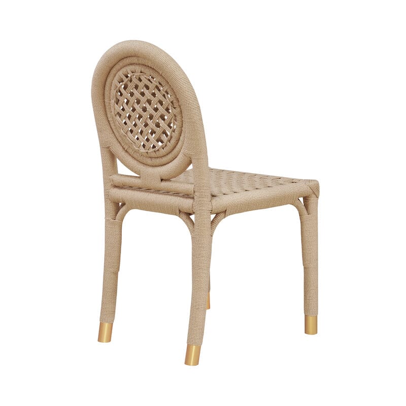 Worlds Away Gentry Natural Rattan Dining Chair Reverse View - Fig Linens and Home