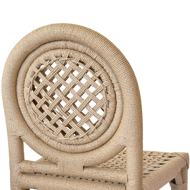 Worlds Away Gentry Natural Rattan Dining Chair Detail Image - Fig Linens and Home