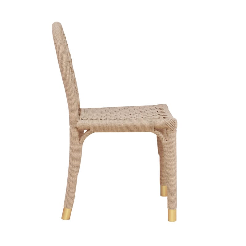 Worlds Away Gentry Natural Rattan Dining Chair Side Image of Angles - Fig Linens and Home