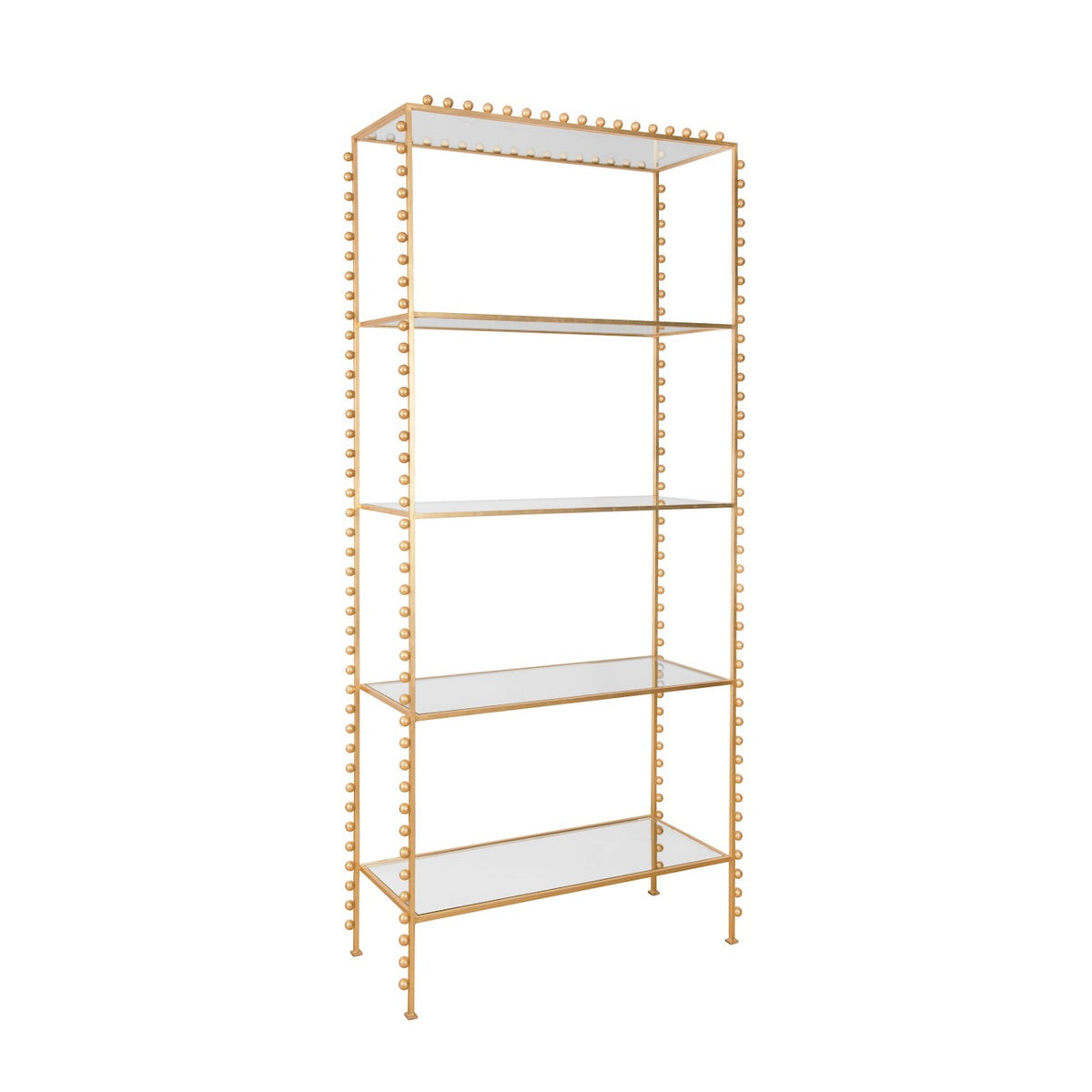 Goldie Ball Lined Etagere in Gold Leaf by Worlds Away