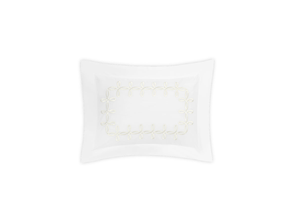 Boudoir Sham- Gordian Knot Cream Percale Bedding by Matouk at Fig Linens and Home
