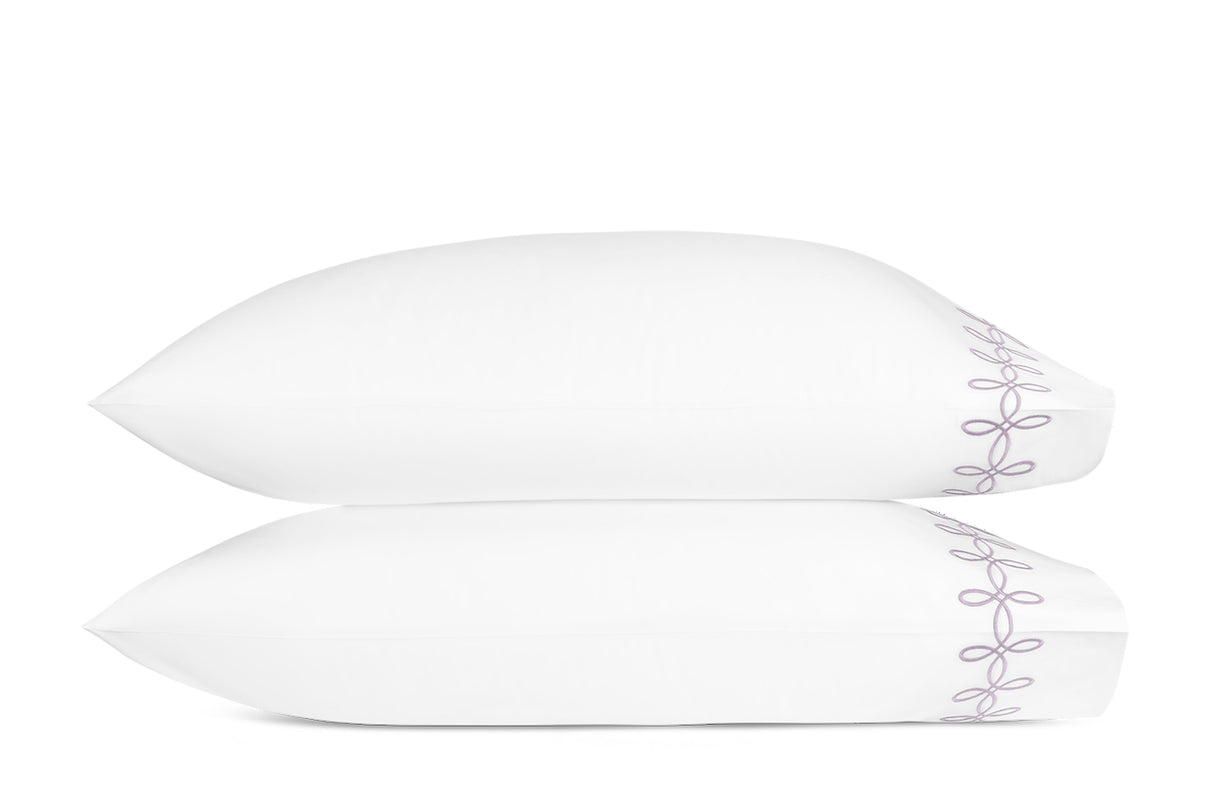 Pillowcases - Gordian Knot Lilac Percale Bedding by Matouk at Fig Linens and Home