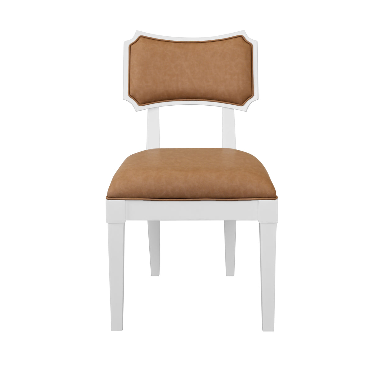 Hayden Camel Dining Chair | Worlds Away Bow Back Chair Front View at Fig Linens and Home