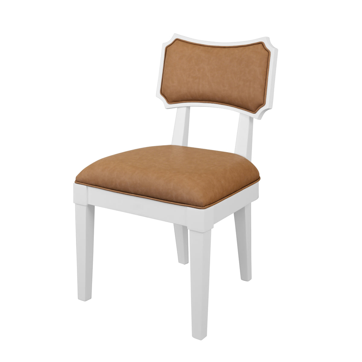 Hayden Camel Dining Chair | Worlds Away Bow Back Chair Angle View at Fig Linens and Home