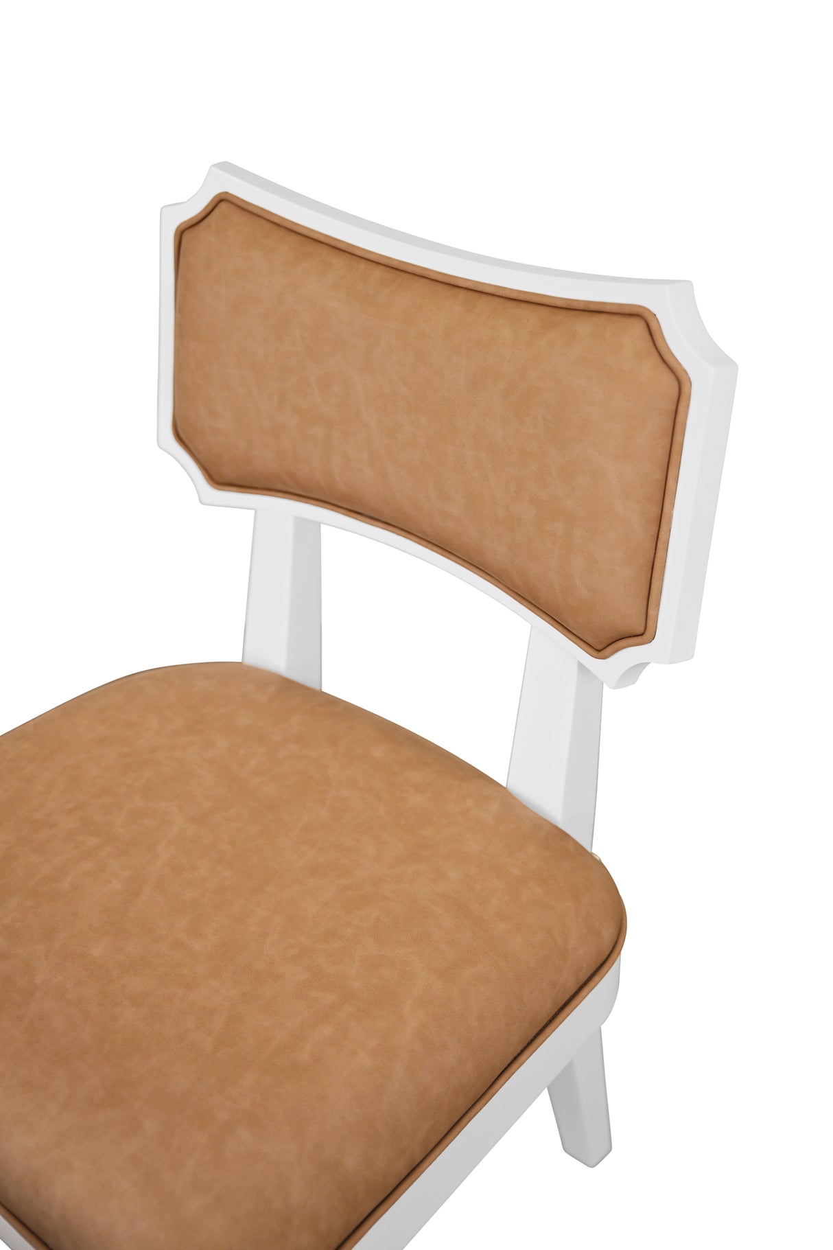Hayden Camel Dining Chair | Worlds Away Bow Back Chair Seat-Back View at Fig Linens and Home
