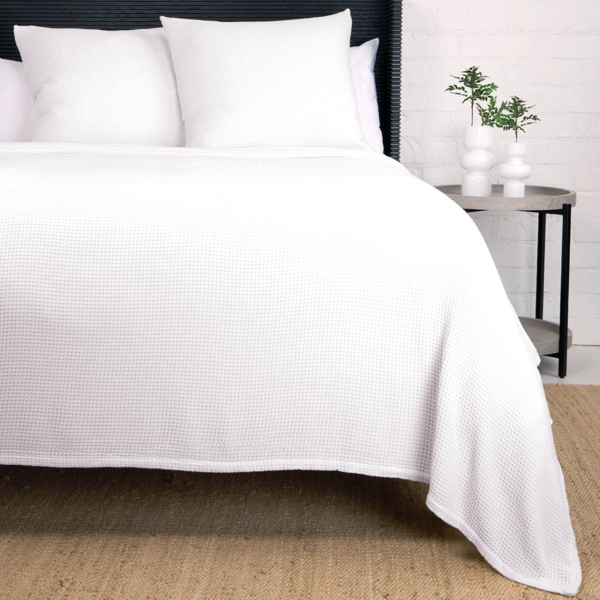 Queen Blanket - Balboa White Blanket - Pom Pom at Home at Fig Linens & Home