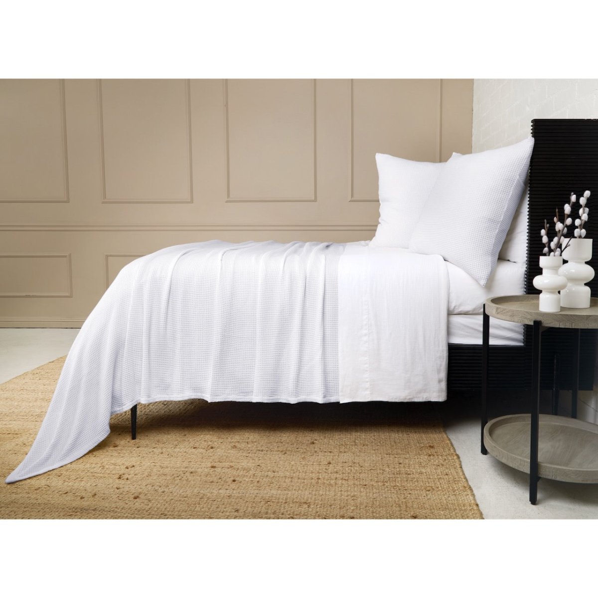 King Blanket - Balboa White Blanket - Pom Pom at Home at Fig Linens & Home