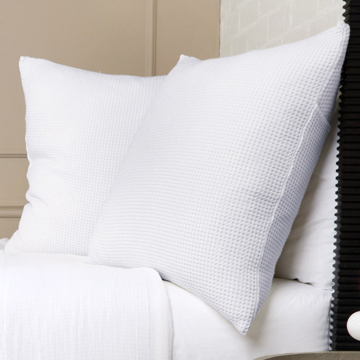 Lifestyle Photo of Balboa White Blankets & Shams - Pom Pom at Home at Fig Linens & Home