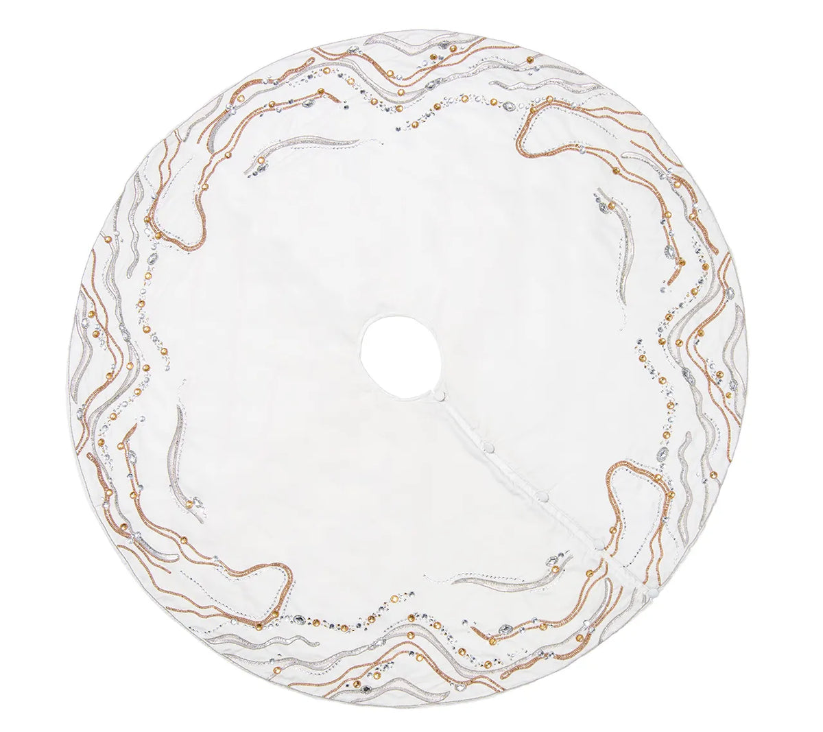 Gilt Wave Gold/Silver Tree Skirt | Kim Seybert at Fig Linens and Home