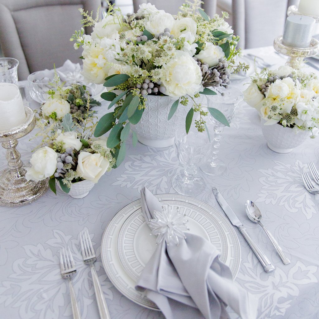 Aspen Gray Tablecloth | Mode Living at Fig Linens and Home