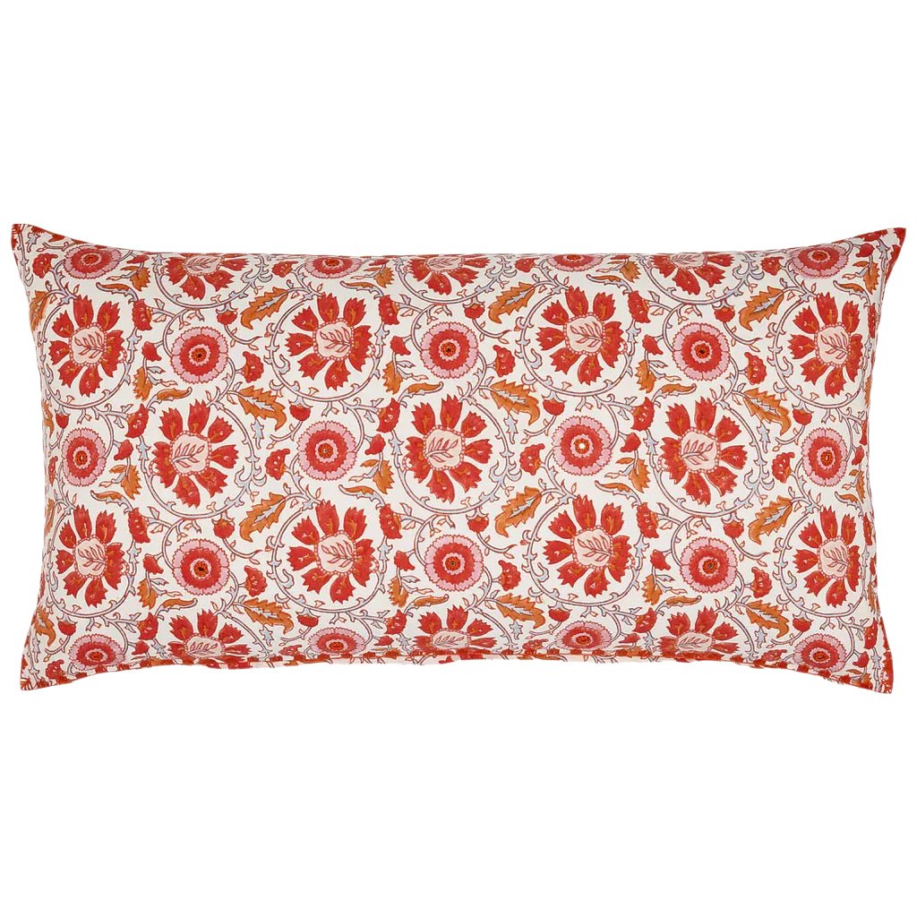 John Robshaw Bolster Pillow Yavi Coral | Fig Linens and Home