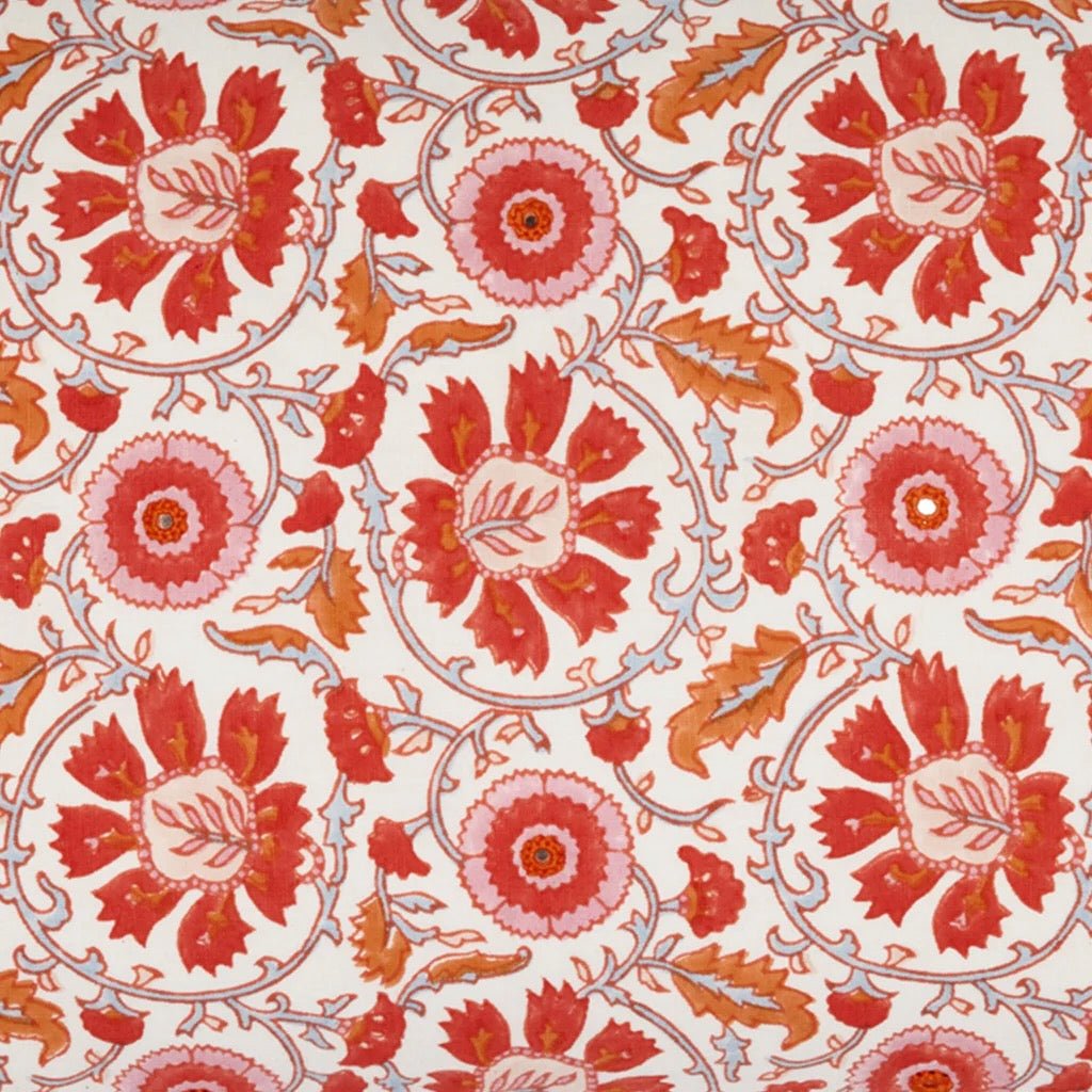 John Robshaw Bolster Pillow Yavi Coral Swatch | Fig Linens and Home