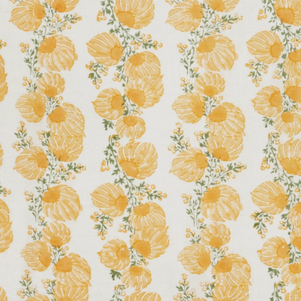 Fabric Swatch - John Robshaw Textiles Mahin Marigold Yellow Decorative Pillow at Fig Linens and Home