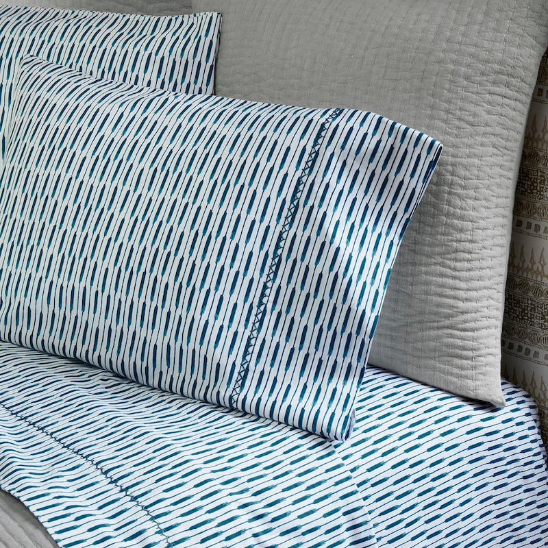 John Robshaw Gopan Peacock Sheets | Organic Bed Sheets and Pillowcases