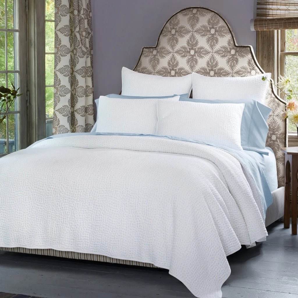 John Robshaw Handstitched Mist Quilted Coverlet | Fig Linens and Home Lifestyle Bedding 2