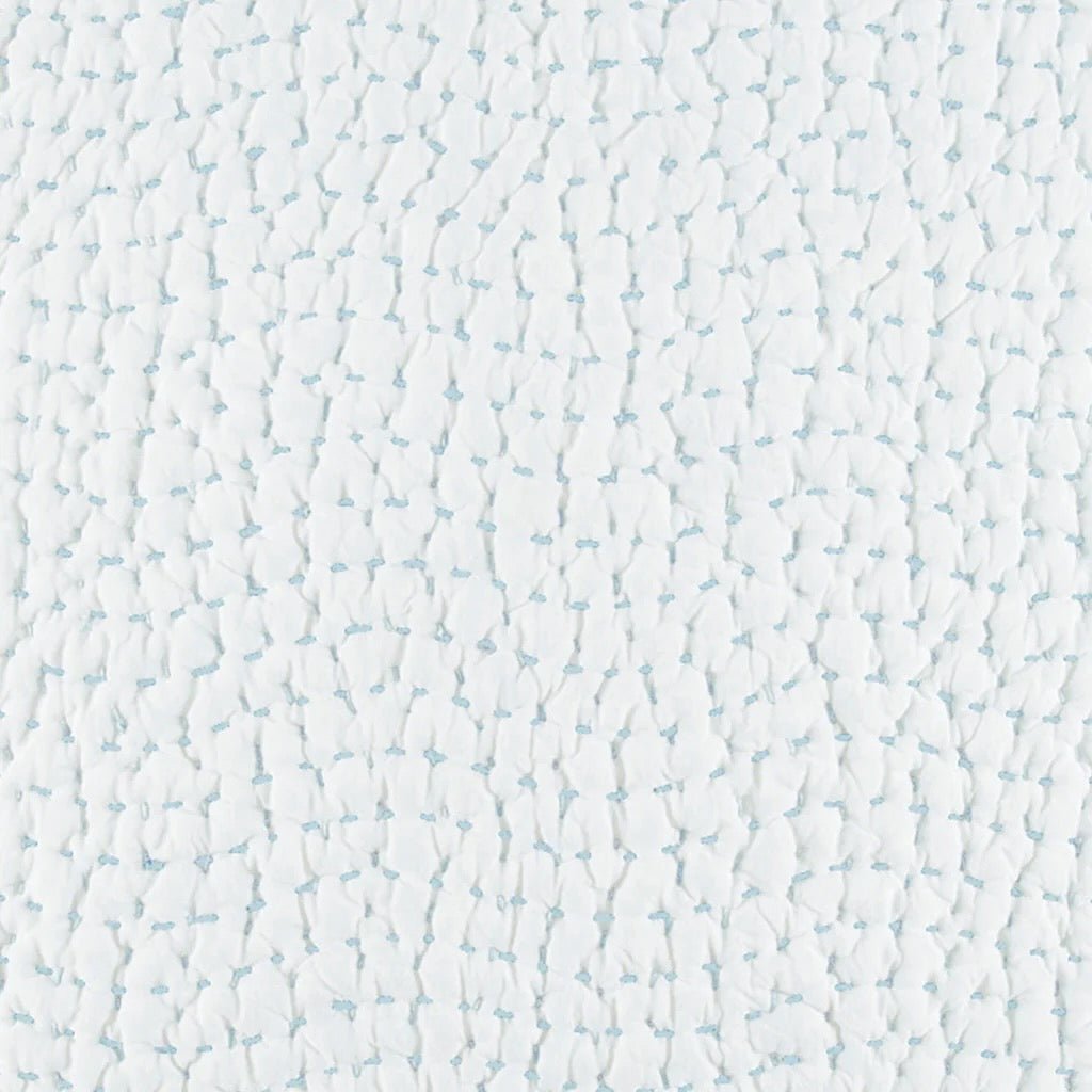John Robshaw Handstitched Mist Quilted Textiles Swatch | Fig Linens and Home 1