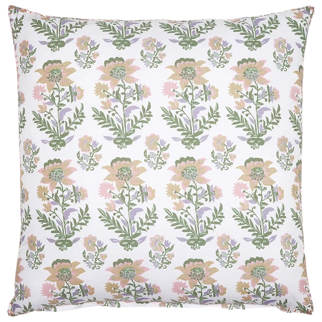 Euro Square Sham - John Robshaw Hina Sage Green & Tangerine Bedding at Fig Linens and Home