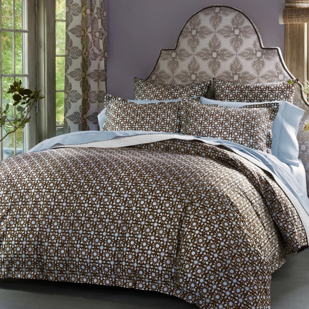 John Robshaw Kaarik Coffee Bedding 106 Organic Cotton | Fig Linens and Home