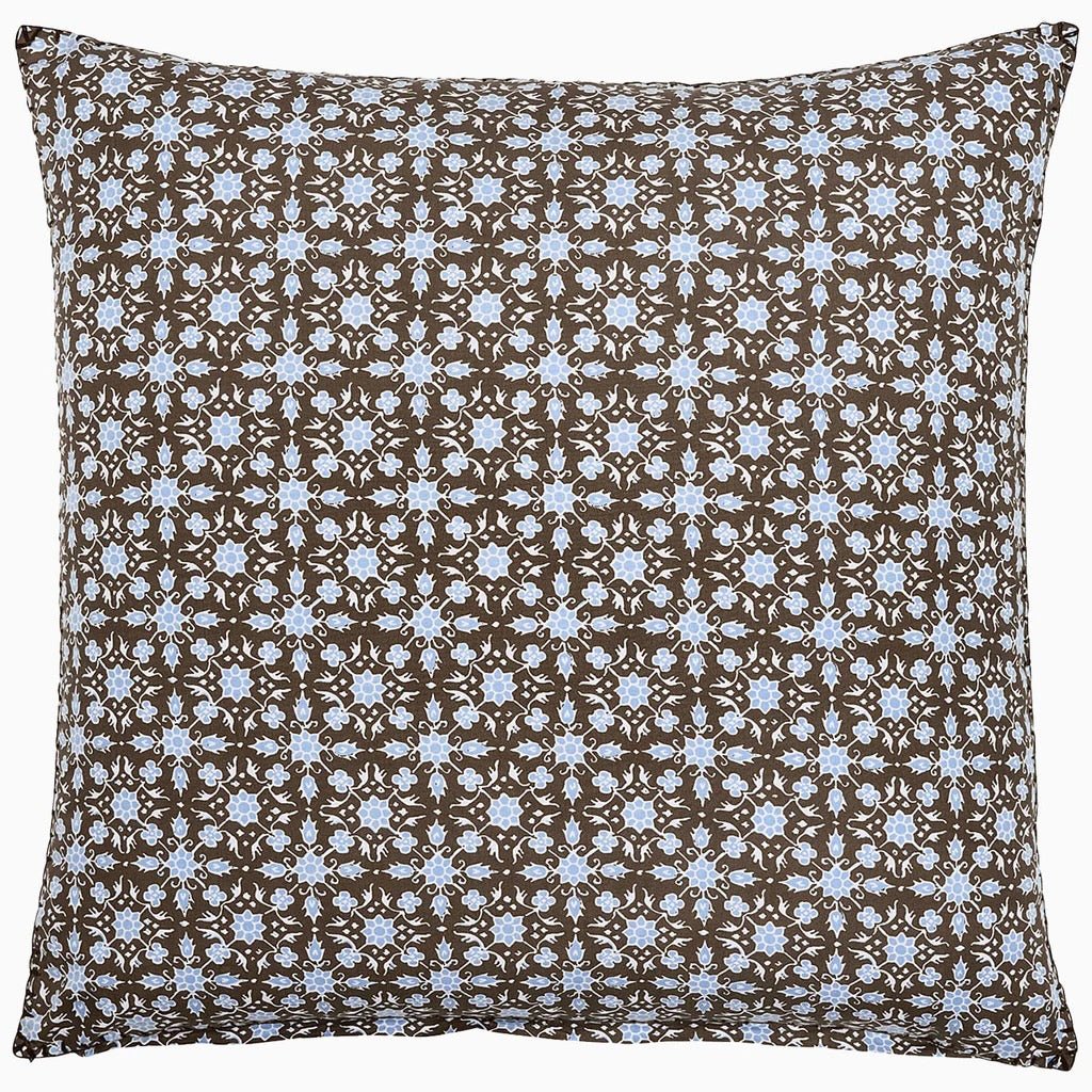 John Robshaw Kaarik Coffee Bedding Euro Sham Organic Cotton | Fig Linens and Home