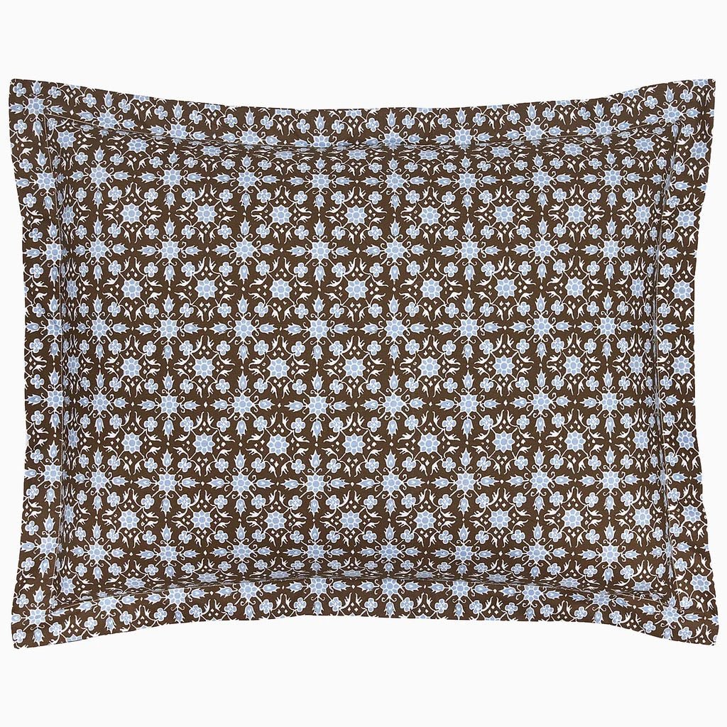 John Robshaw Kaarik Coffee Bedding Pillow Sham Organic Cotton | Fig Linens and Home