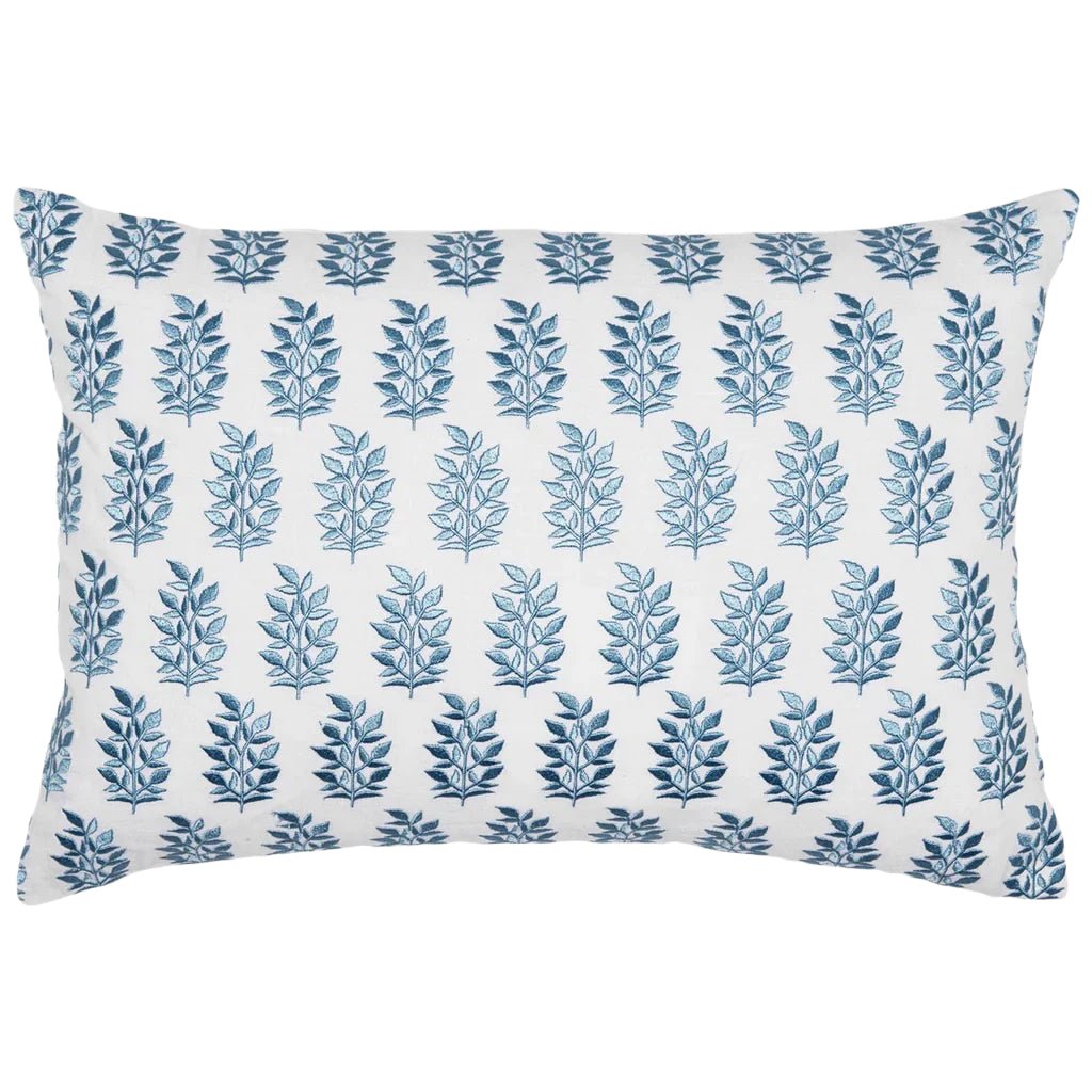 John Robshaw Kidney Lumbar Pillow Jivan Light Indigo Pillow | Fig Linens and Home Front