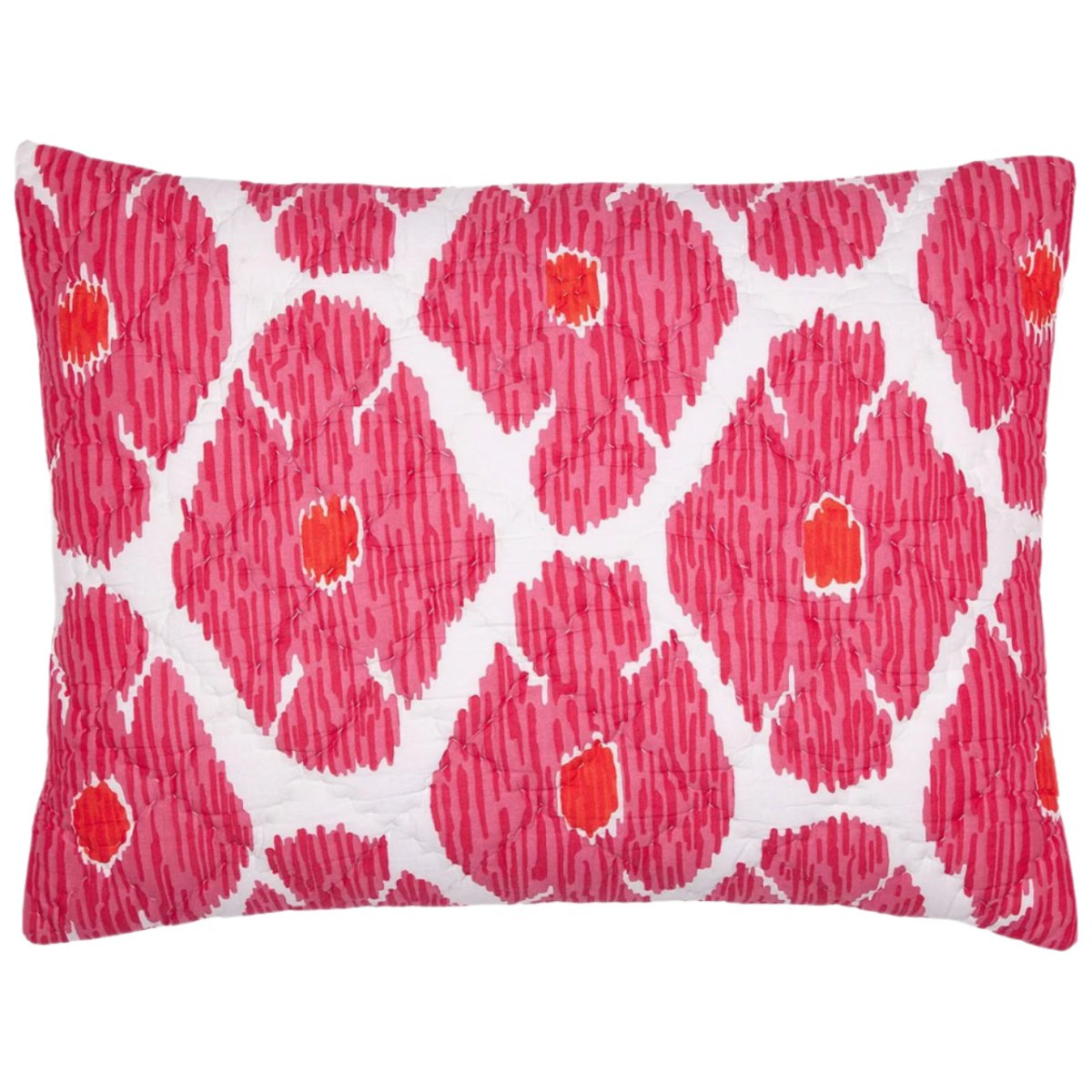 John Robshaw Poppy Azalea CottonQuilted Sham Front | Fig Linens and Home