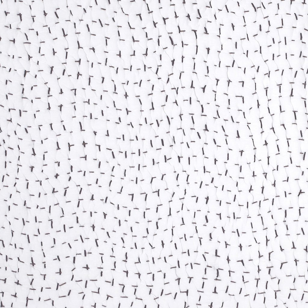 Coverlet Swatch - John Robshaw Textiles Handstitched Gray Quilt Swatch