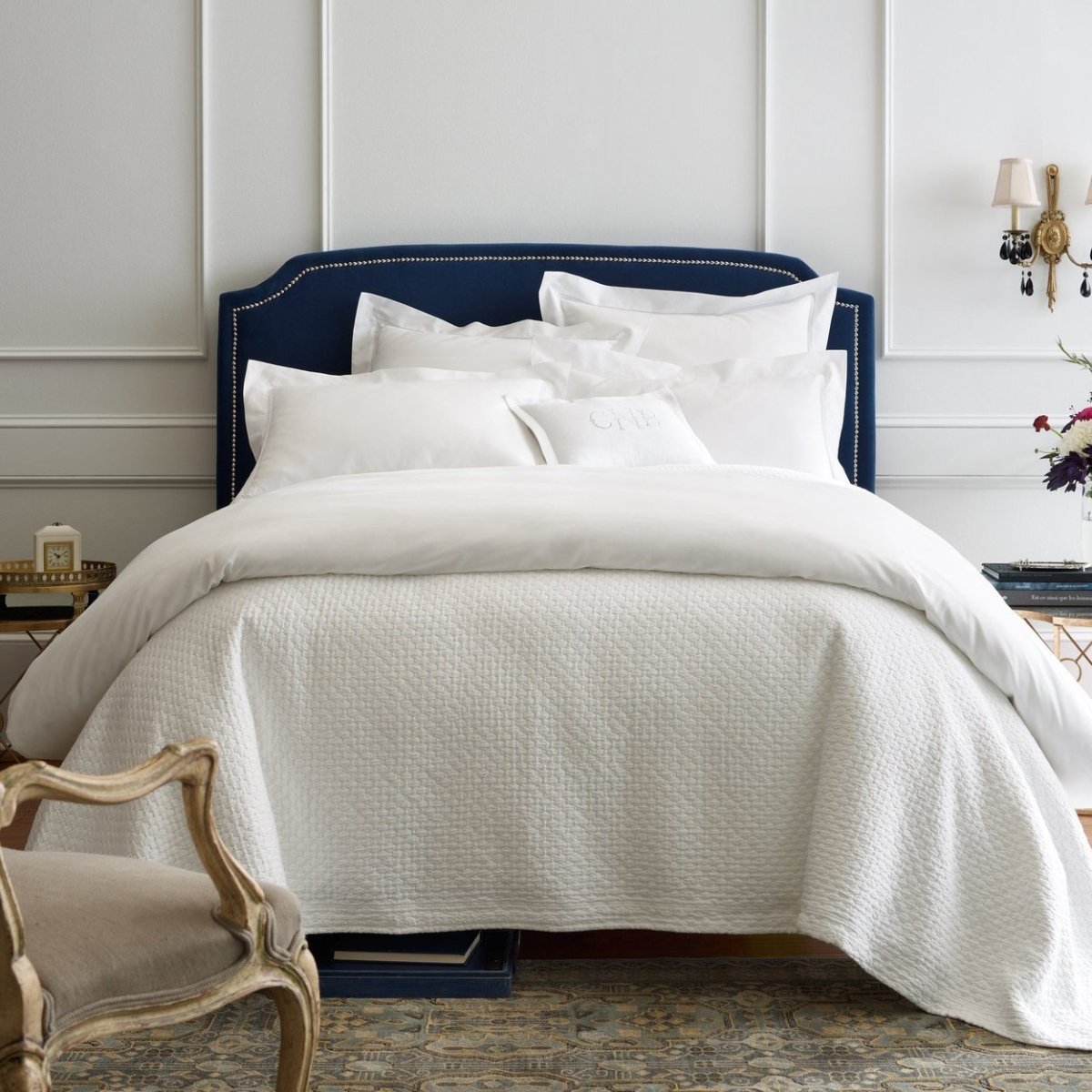 Juliet White Bedding - Peacock Alley at Fig Linens