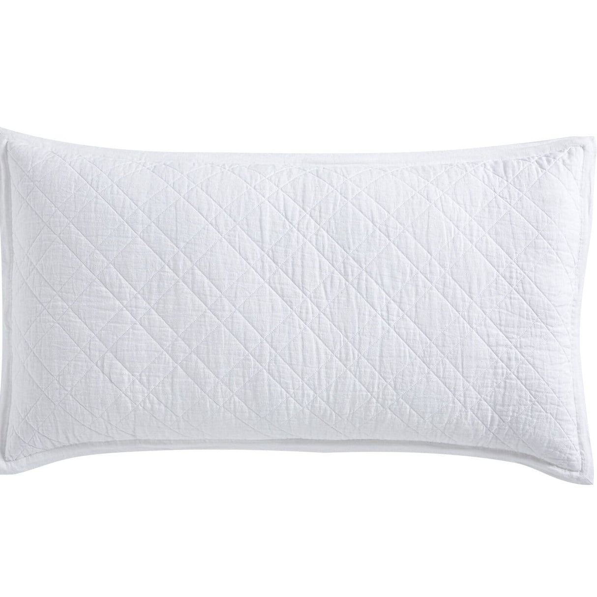 Chloe European Linen Diamond Coverlet Sham by Orchids Lux Home - White King Sham