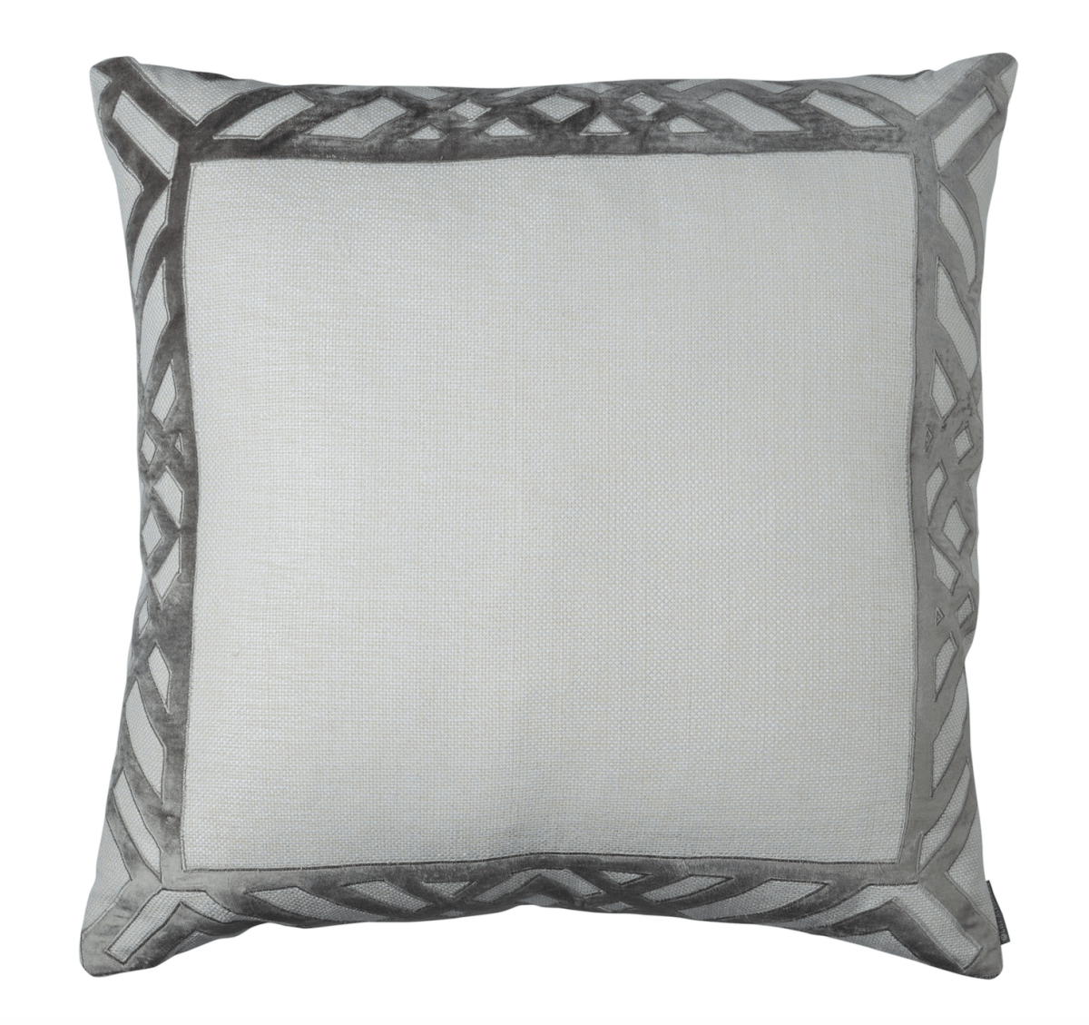 Karl Ivory Platinum Basketweave Euro Pillow Lili Alessandra