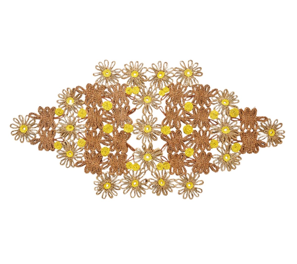 Kim Seybert Table Runner - Daisy Yellow Table Centerpiece at Fig Linens and Home